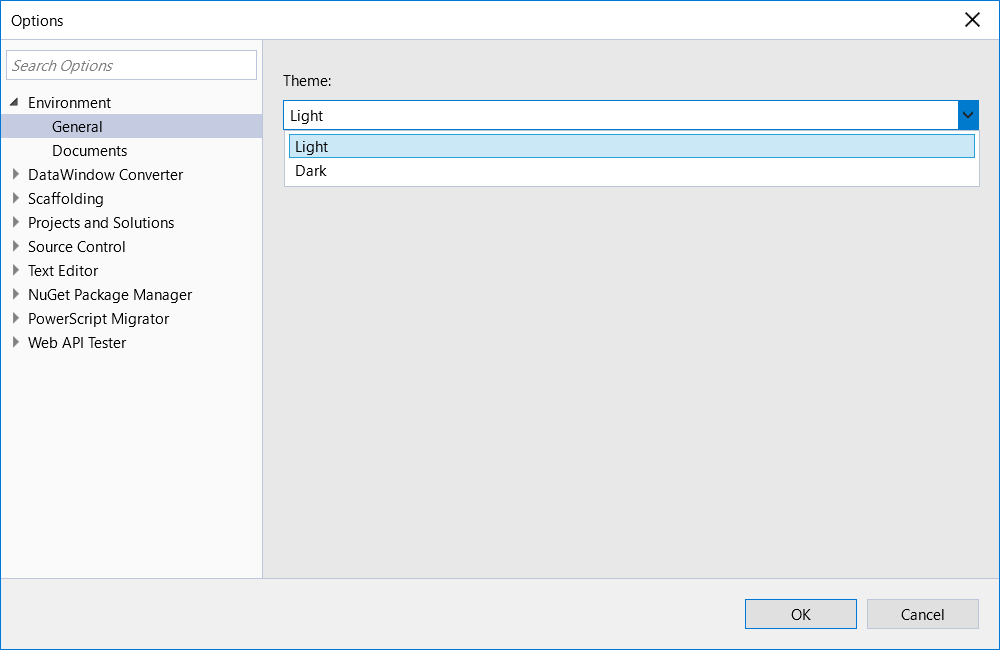Options Dialog